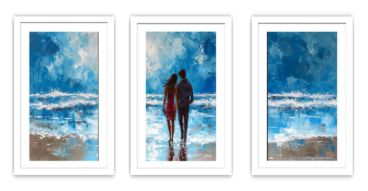 3 Piece Couple  Art  Beach Painting