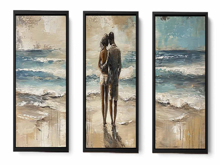Couple Love Beach Painting Set of 3