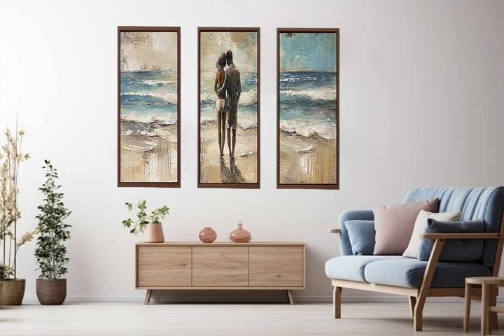 Couple Love Beach Painting Set of 3