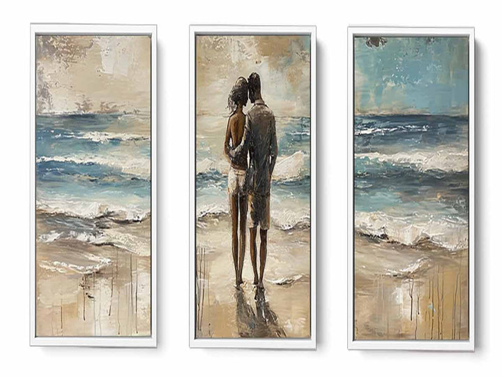 Couple Love Beach Painting Set of 3
