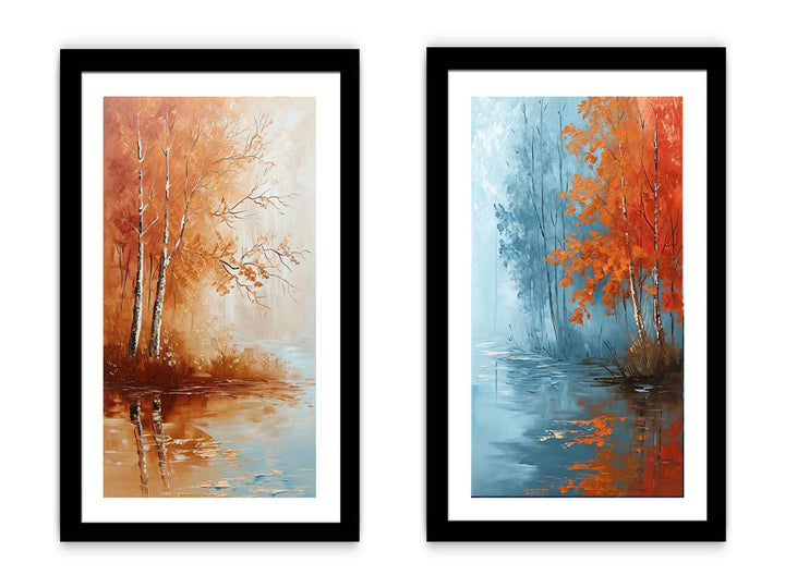 2 Panel Tree Wall Art Painting