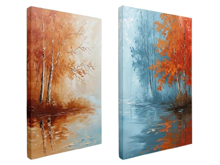 2 Panel Tree Wall Art Painting