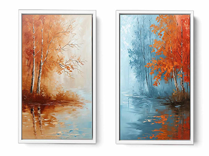 2 Panel Tree Wall Art Painting