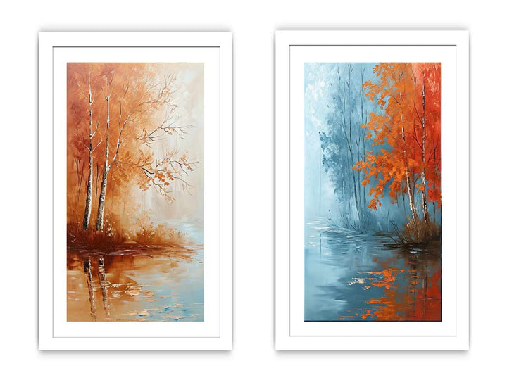 2 Panel Tree Wall Art Painting