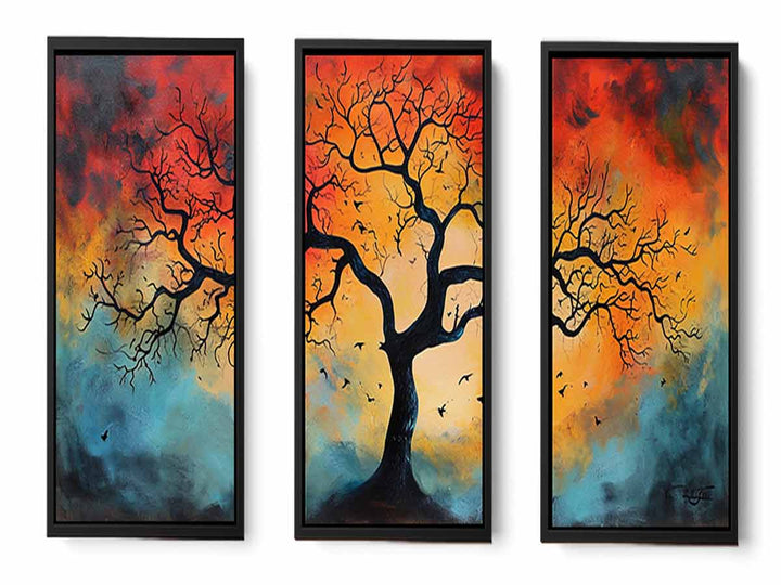 3 Piece Tree Wall Art Painting Set