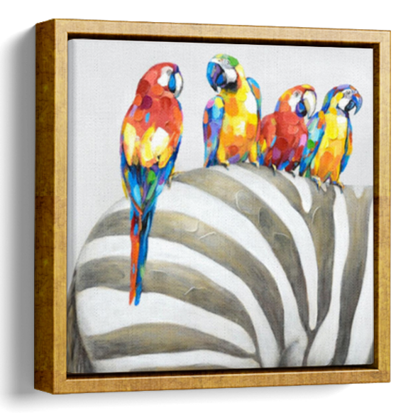 Parrot and Zebra Art Painting 