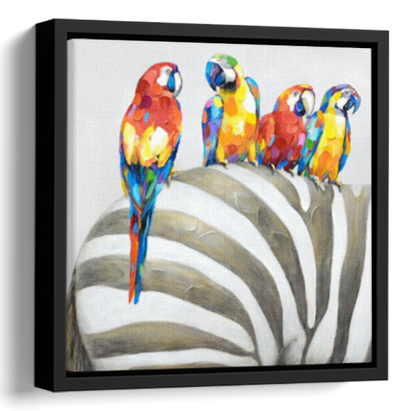 Parrot and Zebra Art Painting 
