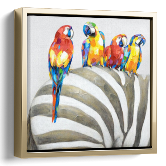 Parrot and Zebra Art Painting 