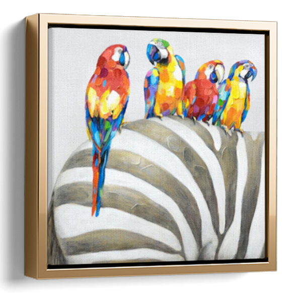 Parrot and Zebra Art Painting 