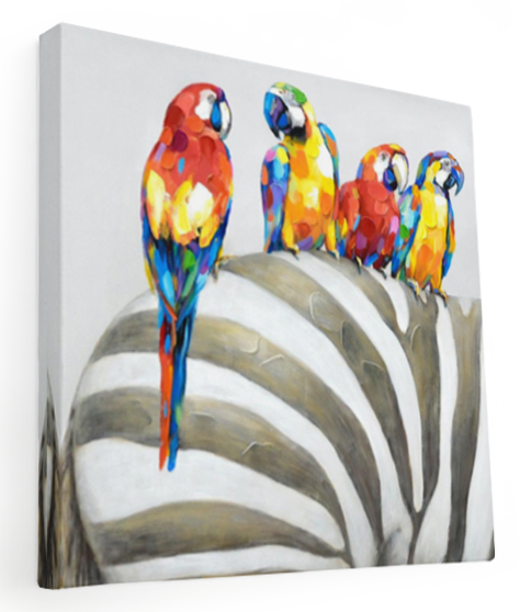 Parrot and Zebra Art Painting 