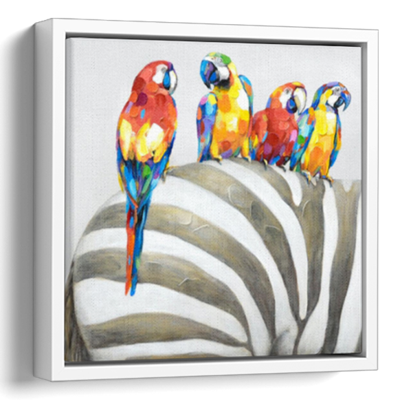 Parrot and Zebra Art Painting 