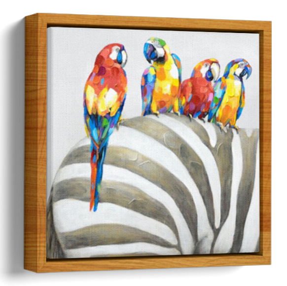 Parrot and Zebra Art Painting 