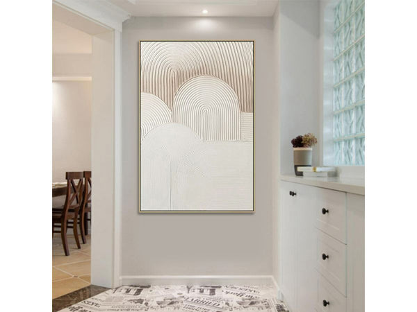 Brown And White Modern Abstract Painting