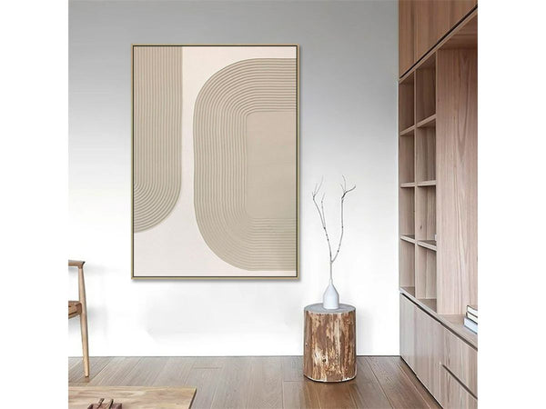 Grey And White Modern Abstract Painting