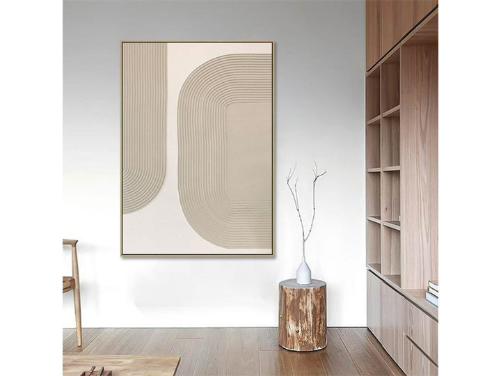 Grey And White Modern Abstract Painting