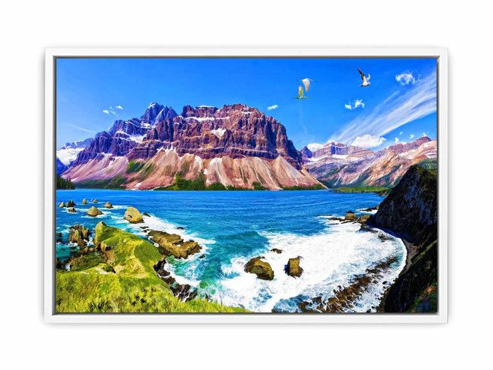 Mountain Beach Painting 