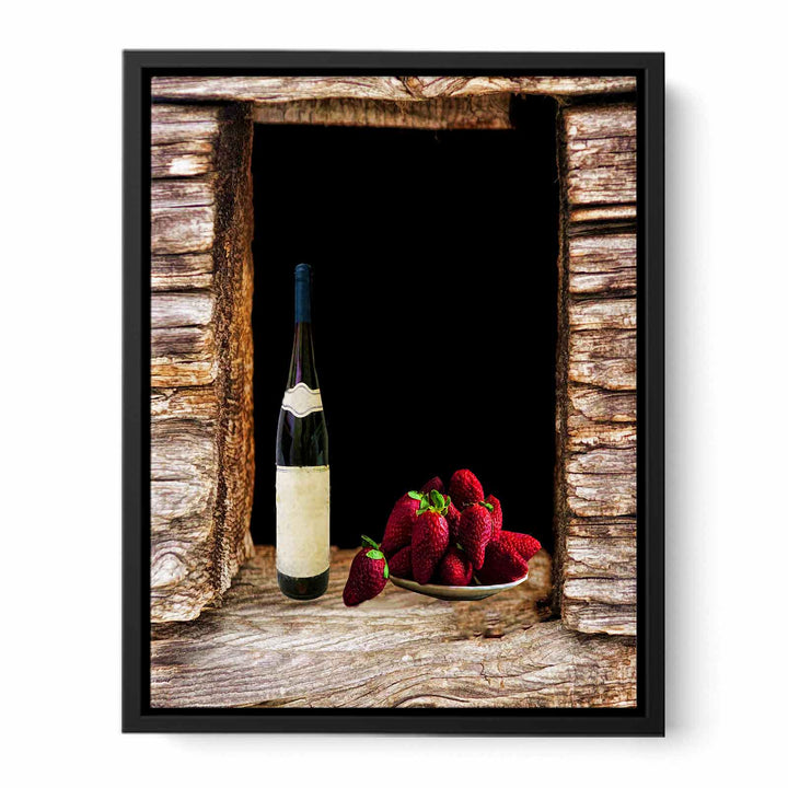 Wine and Strawberry Still Life Painitng 
