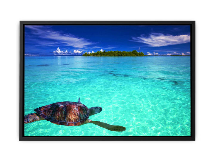 Turtle  in Sea Painting 
