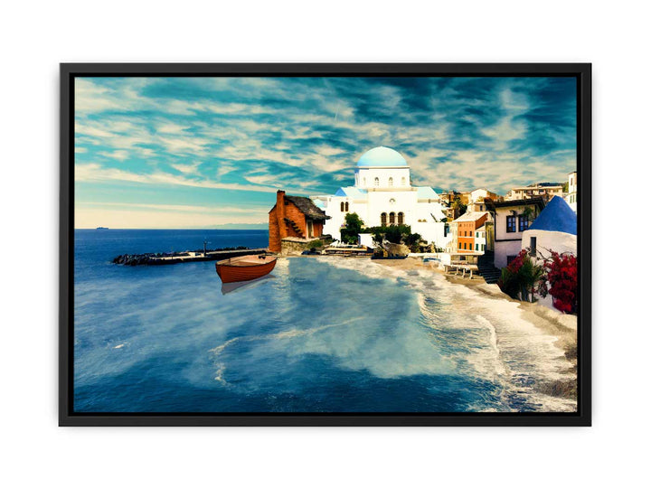 Santorini Beach Painting 