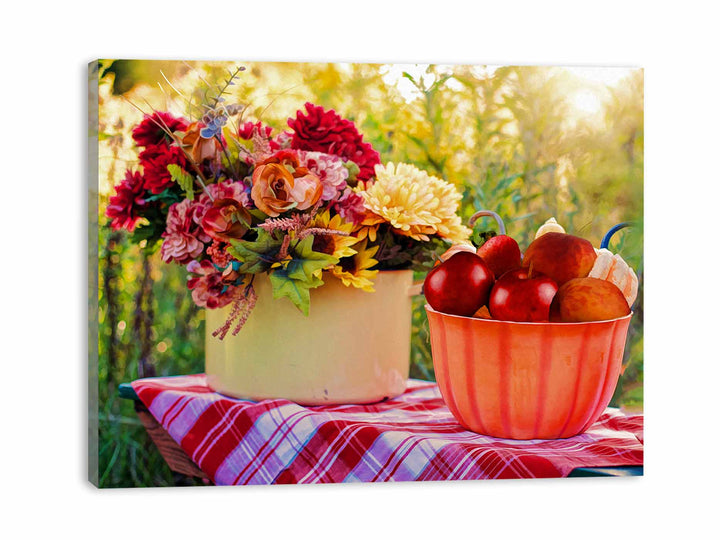 Fruit and  Flowers  in Garden Painting 