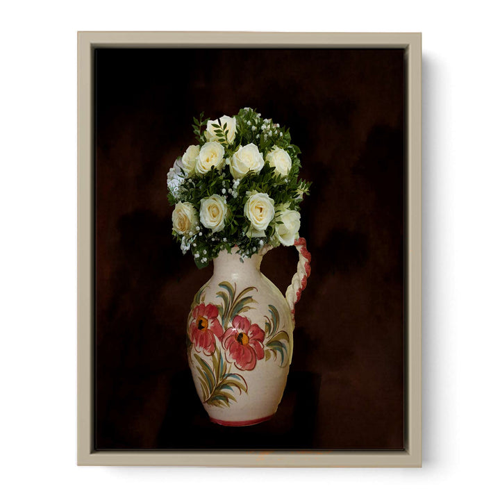 White Rose Flowers Painting 