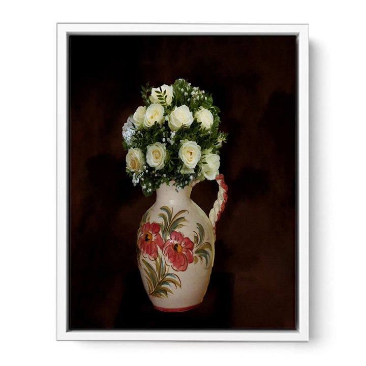White Rose Flowers Painting 