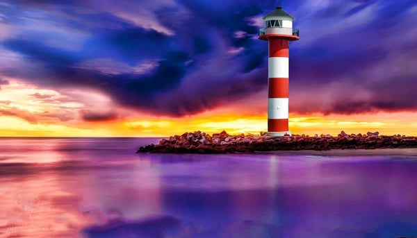 Beautiful Lighthouse Painting 