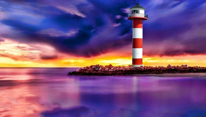Beautiful Lighthouse Painting 
