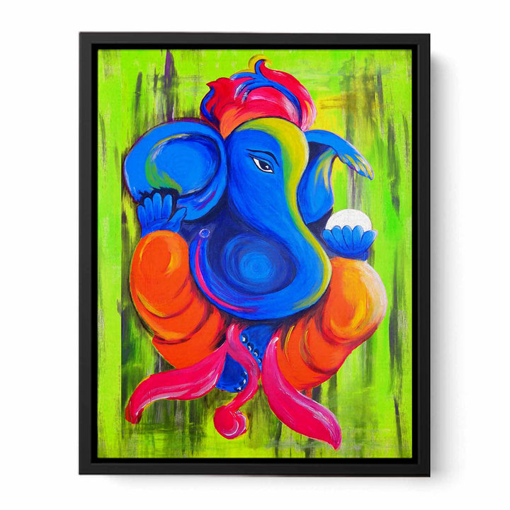 Ganesha Green Painting 