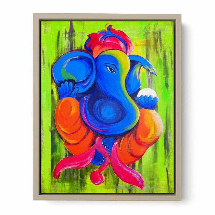 Ganesha Green Painting 