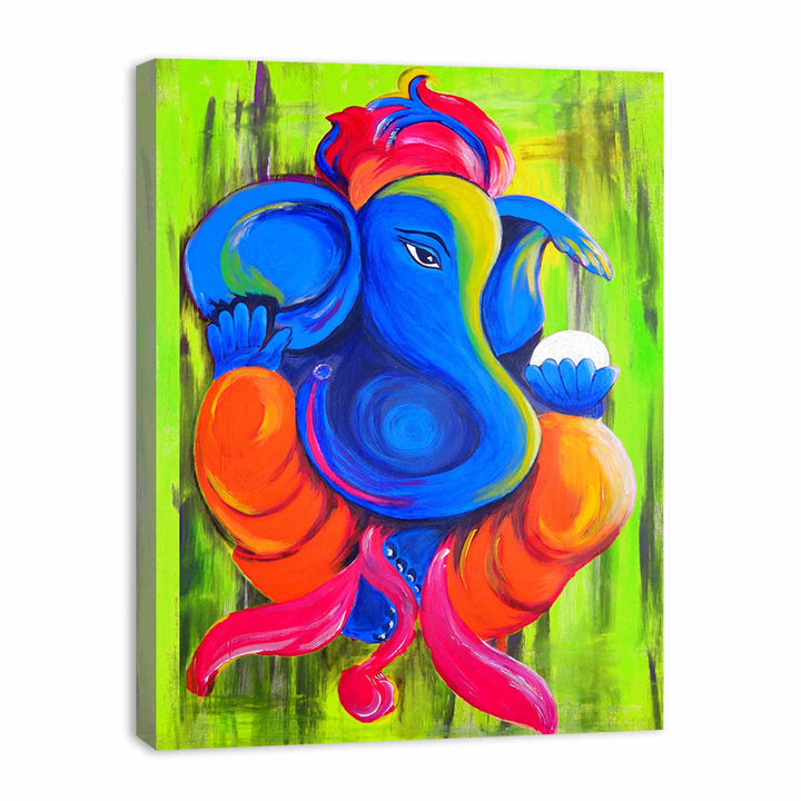 Ganesha Green Painting 