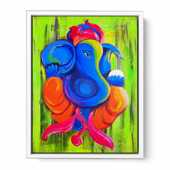 Ganesha Green Painting 