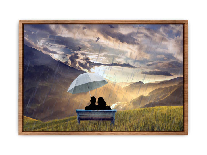 Love in Rain  Couple Painting 