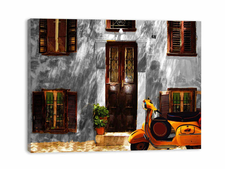 Vespa at Door Painting 