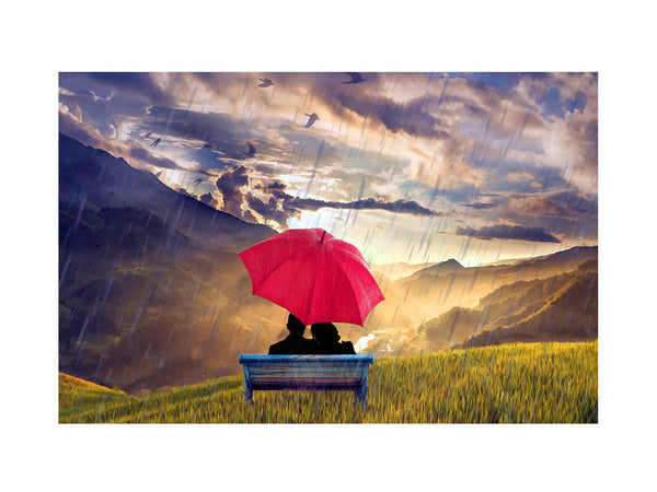 Red Umbrella Painting