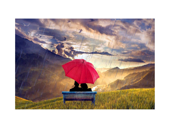 Red Umbrella Painting