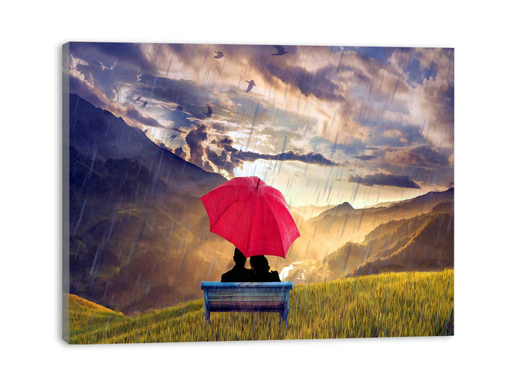 Red Umbrella Painting 