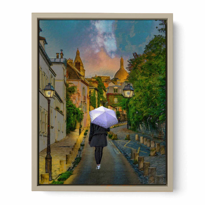 Paris Street Walk Painting 