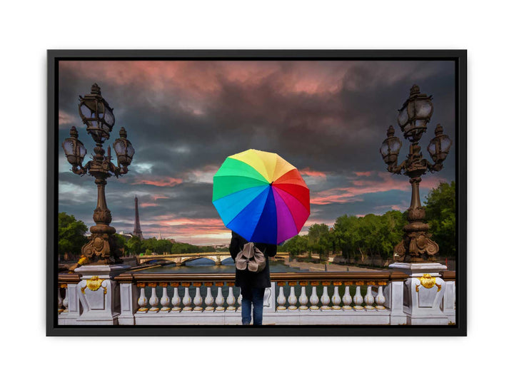 Glimpse of Eiffel Tower Painting 