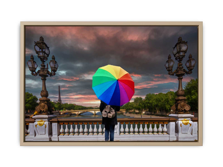Glimpse of Eiffel Tower Painting 