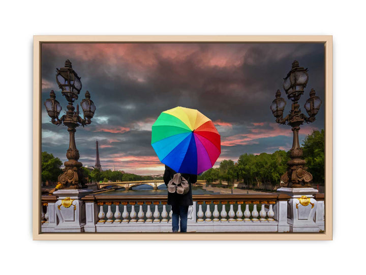Glimpse of Eiffel Tower Painting 