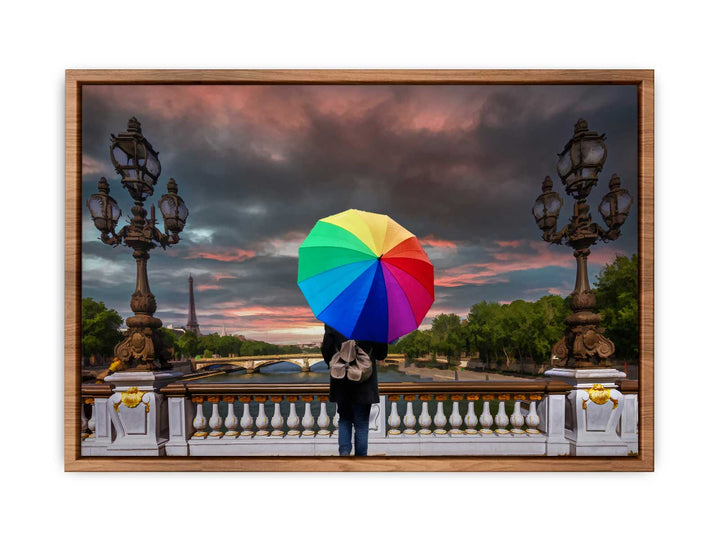 Glimpse of Eiffel Tower Painting 