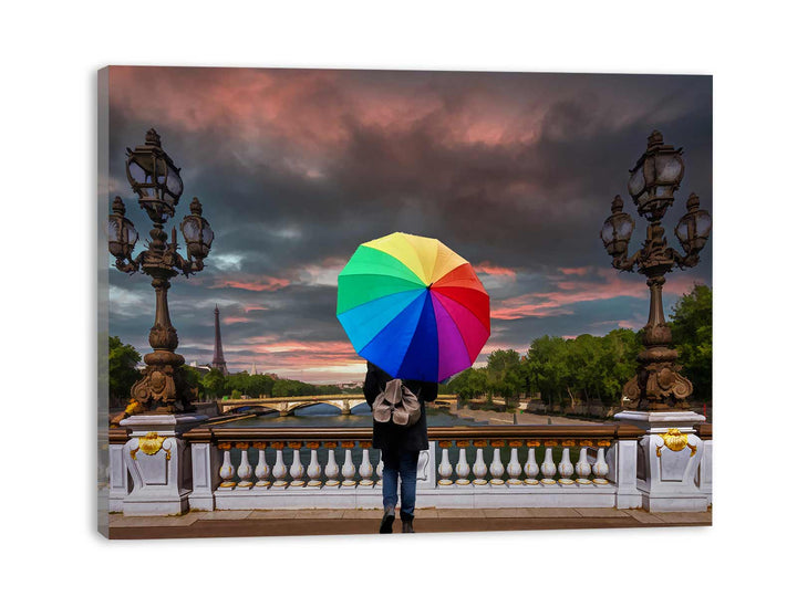 Glimpse of Eiffel Tower Painting 