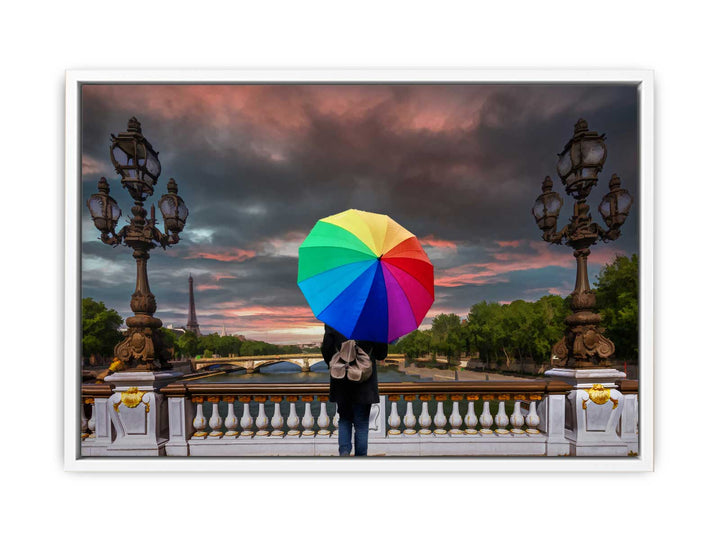 Glimpse of Eiffel Tower Painting 