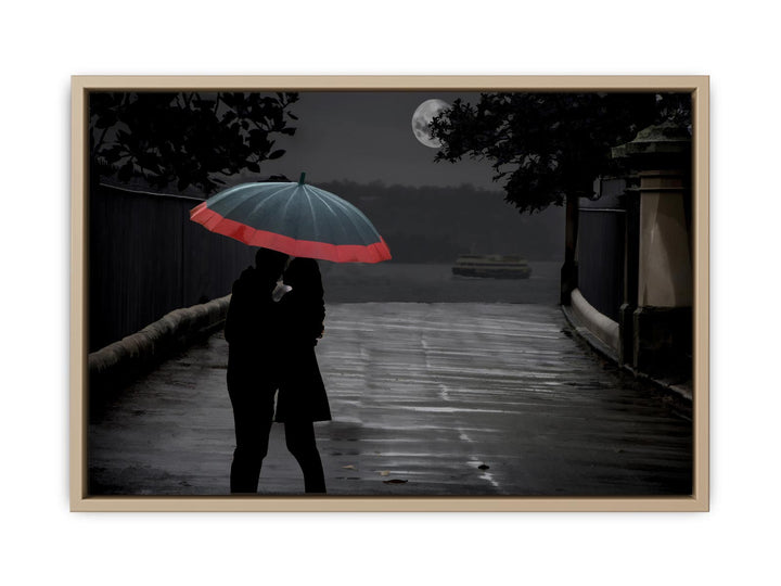 Grey Couple Umbrella Painting 
