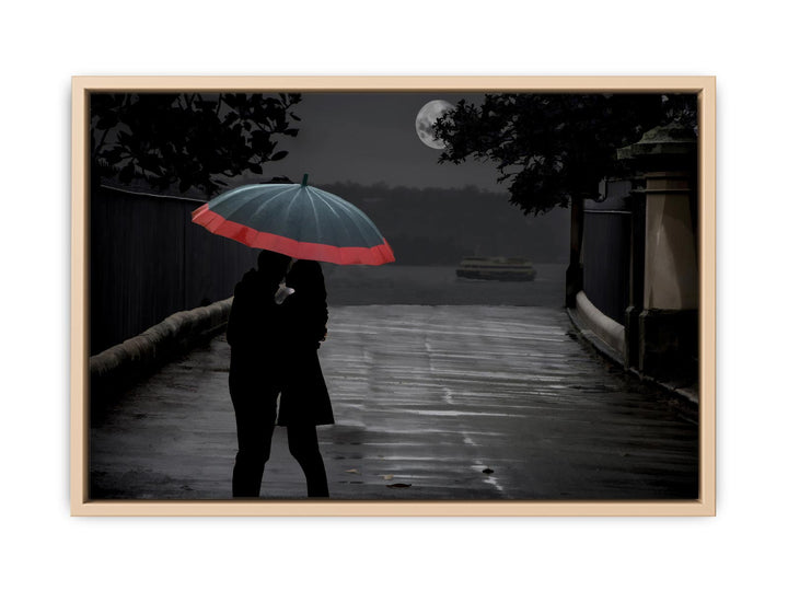 Grey Couple Umbrella Painting 