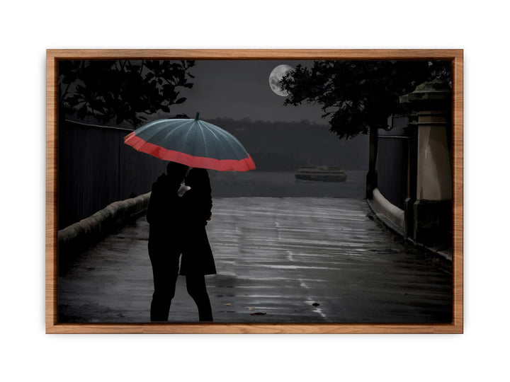 Grey Couple Umbrella Painting 