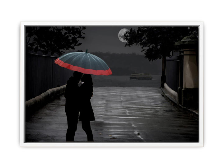 Grey Couple Umbrella Painting 