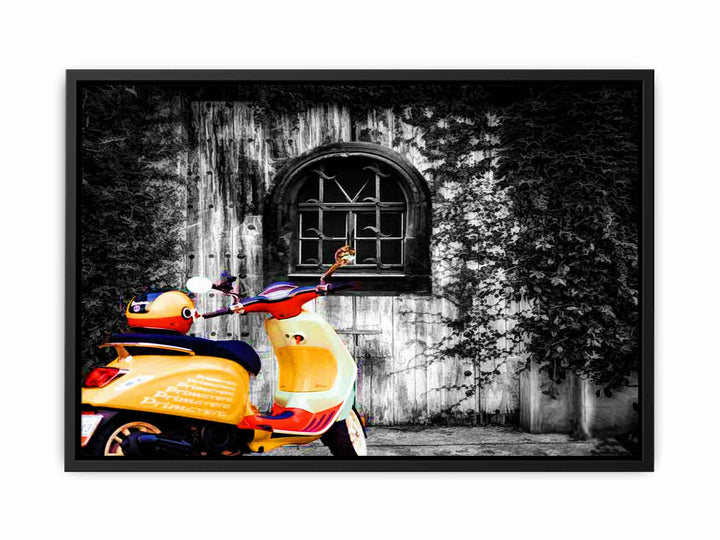 Vespa at Door Painitng 