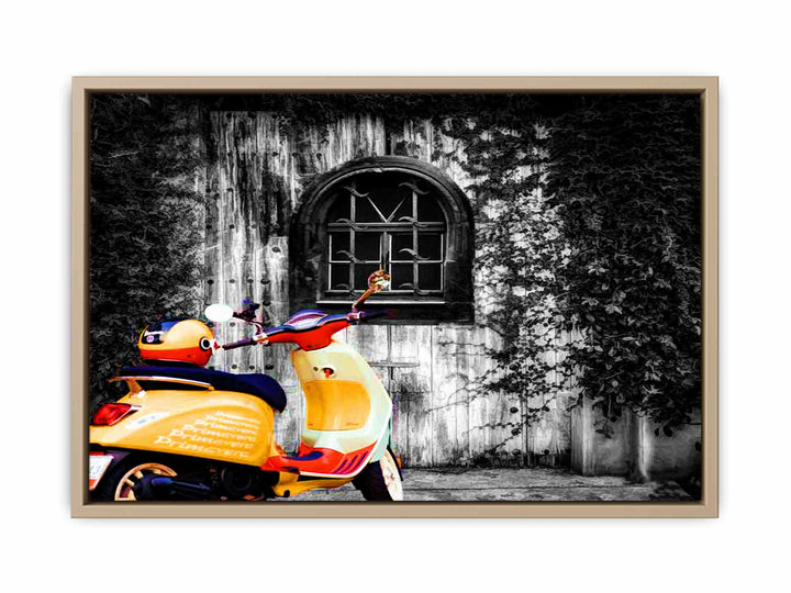 Vespa at Door Painitng 